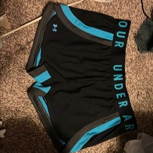 ISO - Under Armour Women's Black and blue Athletic Shorts